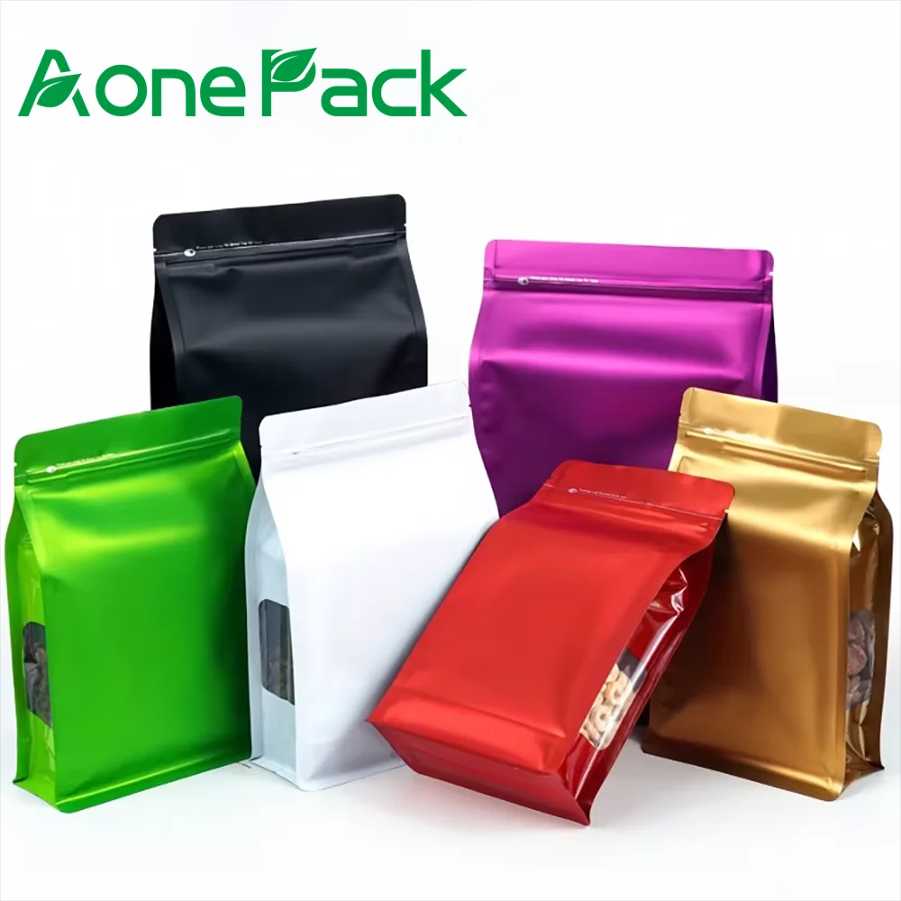 50pcs Color Packaging Ziplock Square Bottom Dog Treat Packaging Pouch With Zipper Grains Spice Nuts Packaging Window Bag