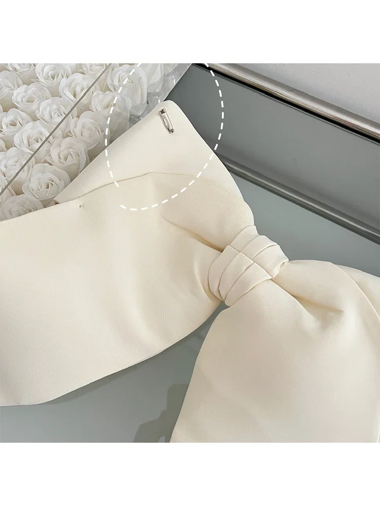Moda Vintage Kawaii Bow Party Prom senza maniche Kpop anni 2000 Estetica Dolce Streetwear Eleganza francese Abito da fata Slash Neck