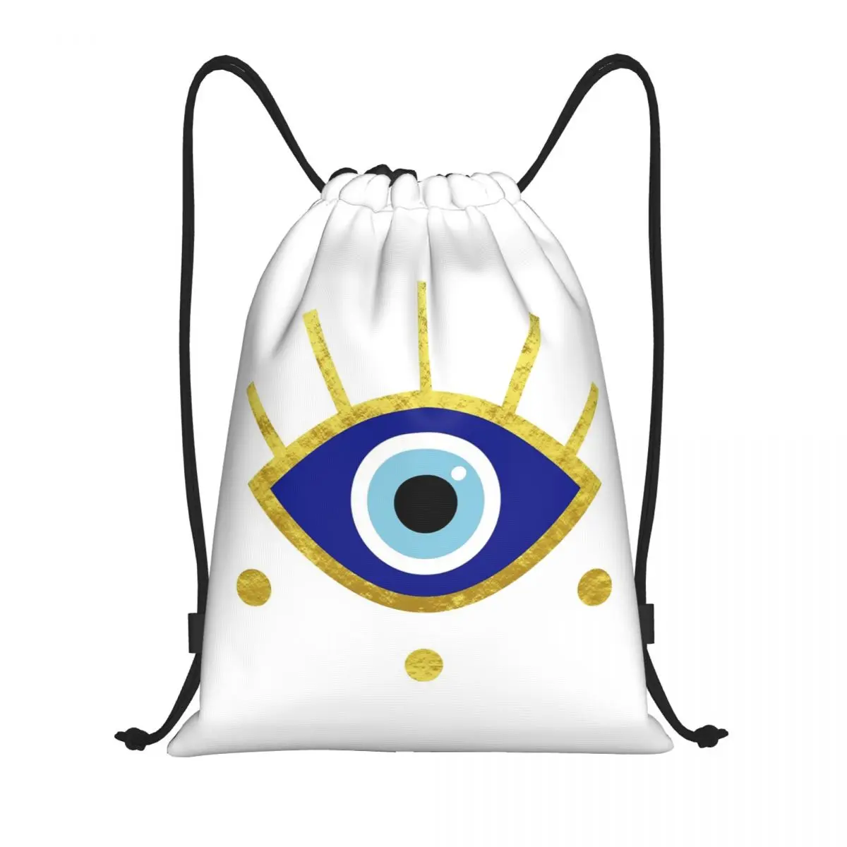 

Mediterranean Evil Eye Protection, Nazar Backpacks Casual Drawstring Bags Sundries Bag Book Bags for Travel Students