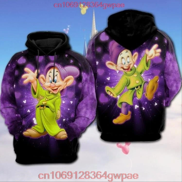 Disney Dopey Dwarf felpa con cappuccio Disney Graphic Cartoon outfit abbigliamento uomo donna bambini Toddlers felpa con cappuccio 3D