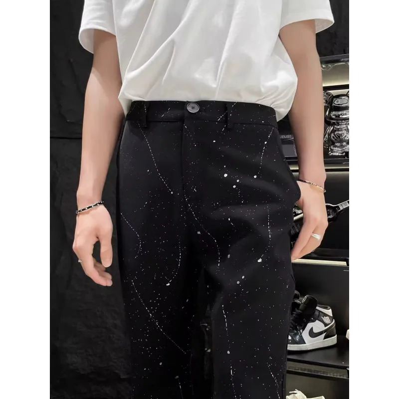 Handsome Shiny Black Rim Stage Men Suit Set Mens Wedding Simple luxurious high-end style star-shaped suit  (blazer+pants)