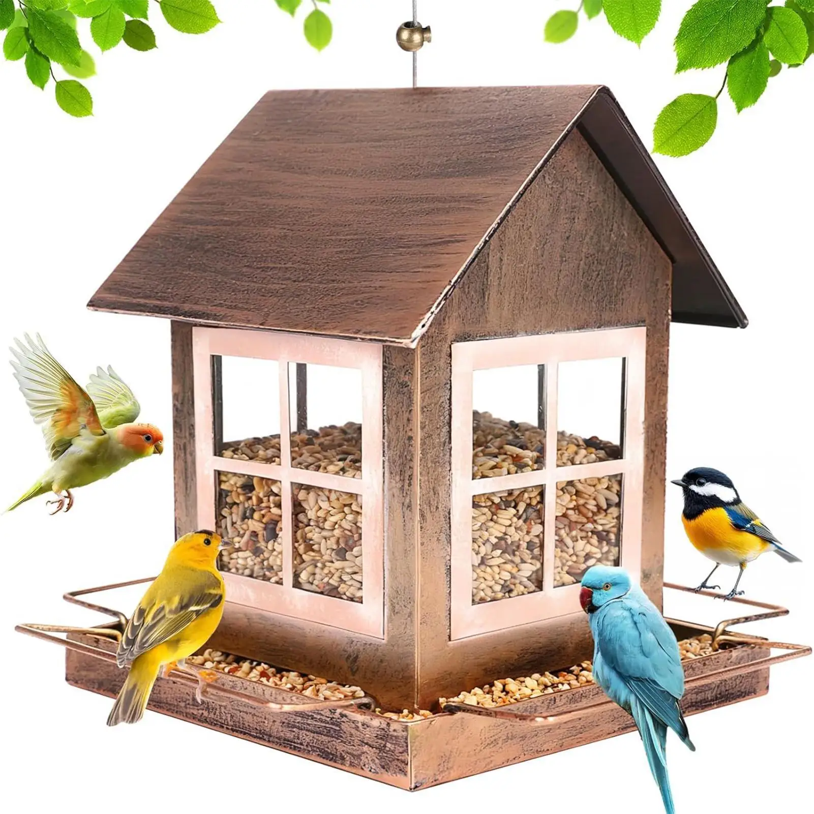 

Садовые кормушки для птиц, устойчивые к атмосферным воздействиям, садовая станция для наблюдения за птицами, кормушка для диких птиц на улице, для корелл, зябликов