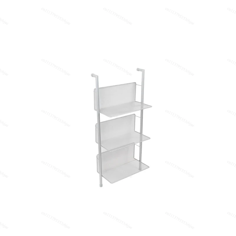 Ins Bookshelf Narrow Mid-Century CD Storage Rack Floor Magazine Display Rack Vintage Against Wall Book Organizer for Living Room