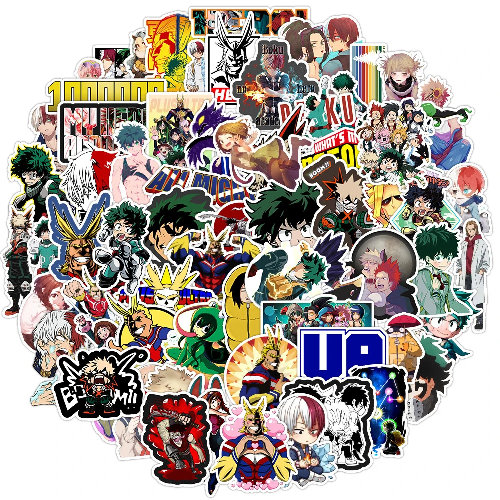 

10/30/73pcs My Hero Academia Cartoon Stickers for Kids DIY Phone Case Skateboard Scrapbook Cool Anime Graffiti Decals Decoration