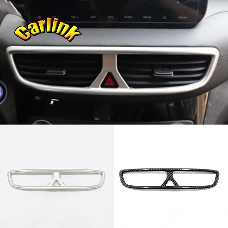 ABS Matte/Carbon For Hyundai Tucson 2019 Car Central control/left and right/small air outlet decorative frame interior accessori