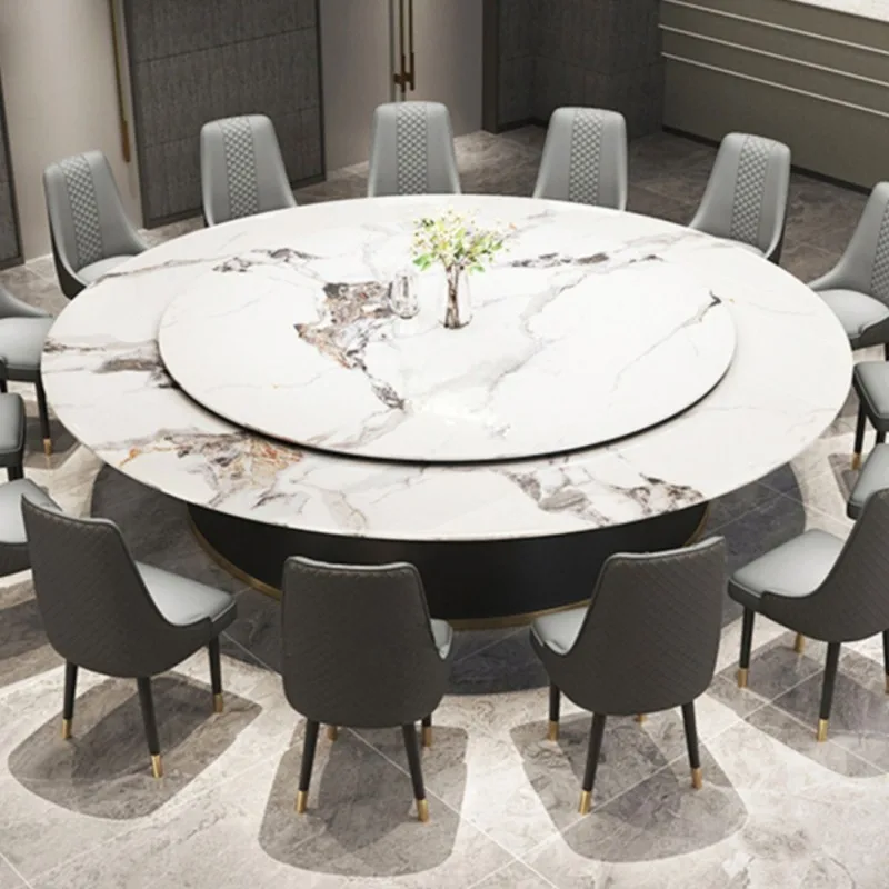 

Round Table Hotel Restaurant Round Light Luxury Induction Cooker Table Rotatable Hot Pot Turntable