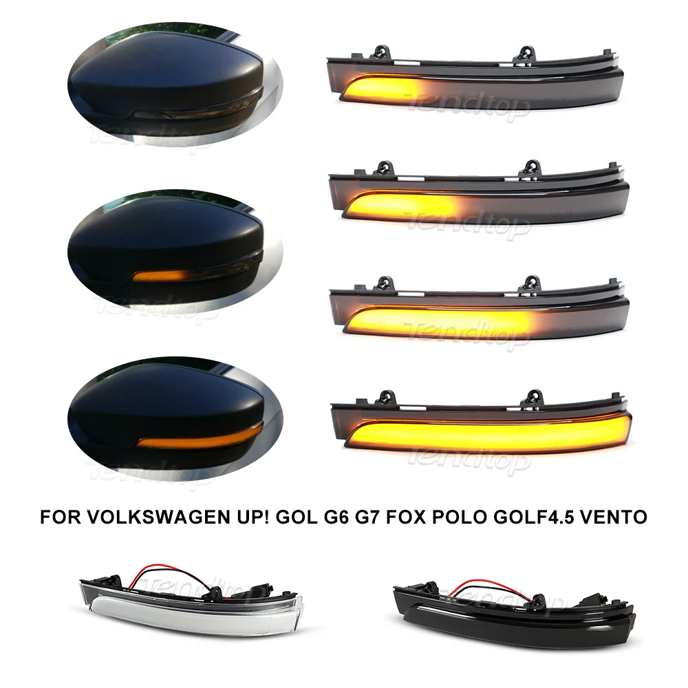 LED แบบไดนามิกไฟเลี้ยวสําหรับ VW GOL G6 G7 FOX POLO Golf4.5 Vento Passat ด้านข้างกระจกกระพริบ Light Repeater Blinker