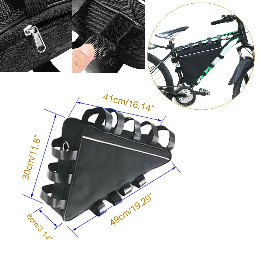 49cmX41cmX30cmX8cm Bicycle Triangle Bag Bicycle Front Frame Handlebar Waterproof Cycling Bags eBike Battery Storage Bag