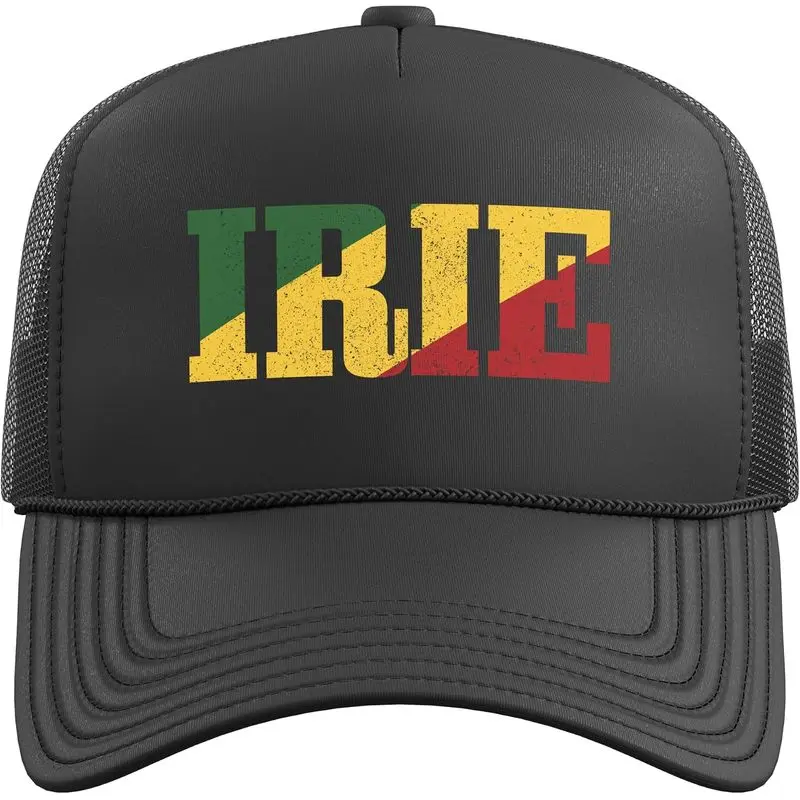 Irie Reggae Music Jamaica Retro Vintage Rasta Rastafari Trucker Hat With Adjustable Mesh Back