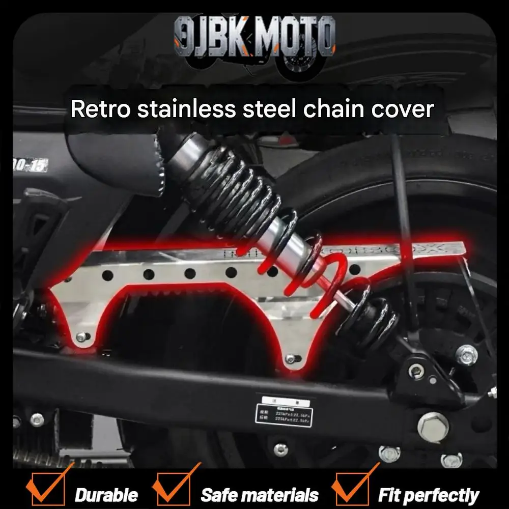 

【Perfect fit】BENDA ChinchiIIa 500 Stainless Steel Chain Cover Vintage Leather Belt Protector Decor