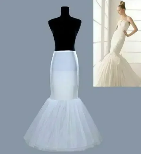 1 HOOP FISHTAIL นางเงือกค็อกเทลเจ้าสาวงานแต่งงาน PETTICOAT ชุดชั้นใน CRINOLINE