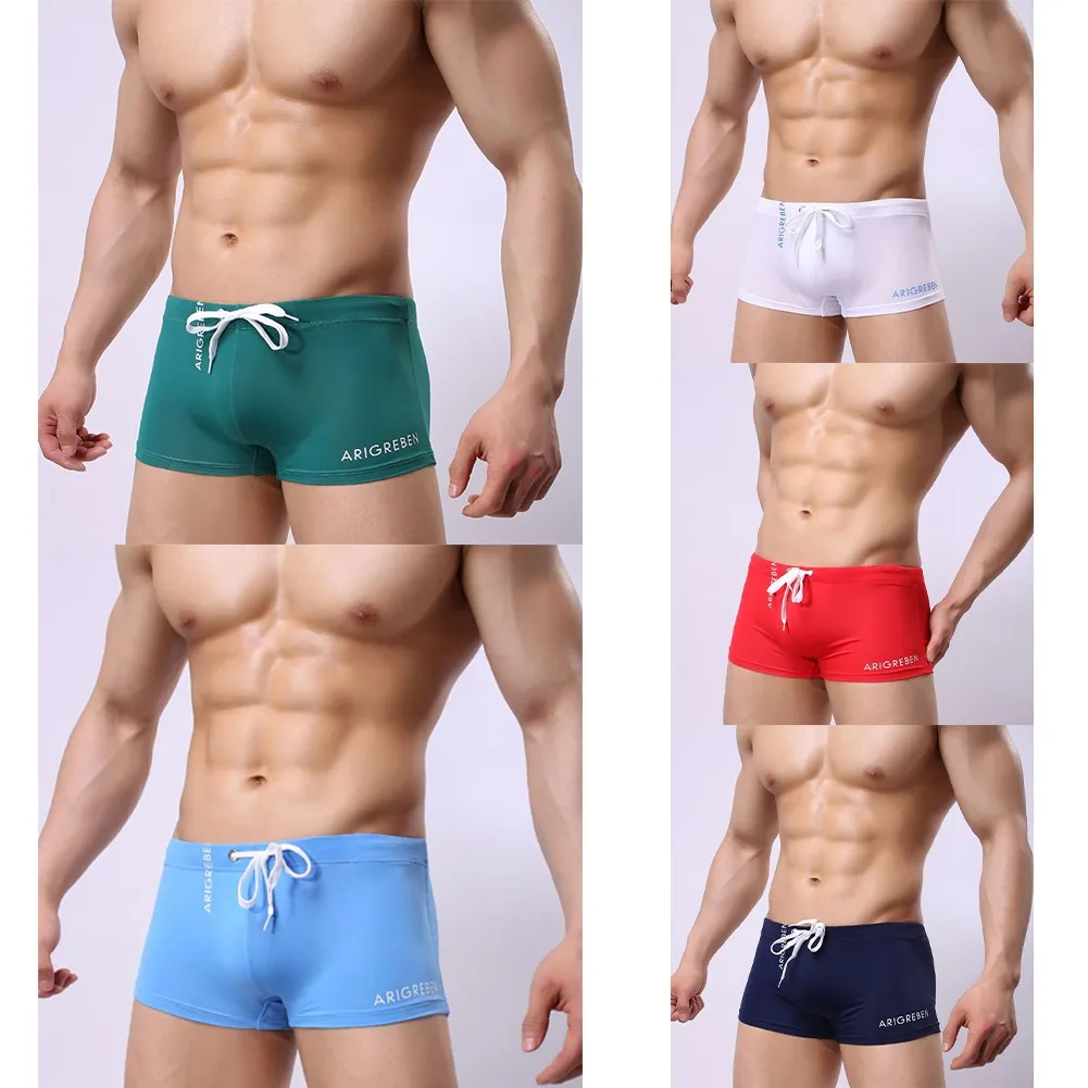 Men \'s Stretch Breathable Swim Shorts Front Cross Design Warm Smooth Comfortable Swimsuit S M L XL XXL Water Sport Equipment