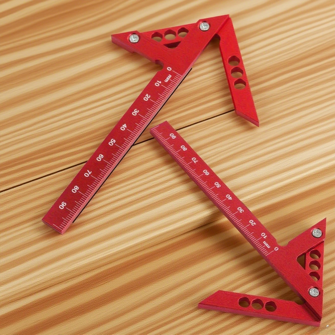 Center Finder Woodworking Square - 45/90 Degree Right Angle Line Gauge - Aluminum Center Scribe Precision Carpenter Ruler