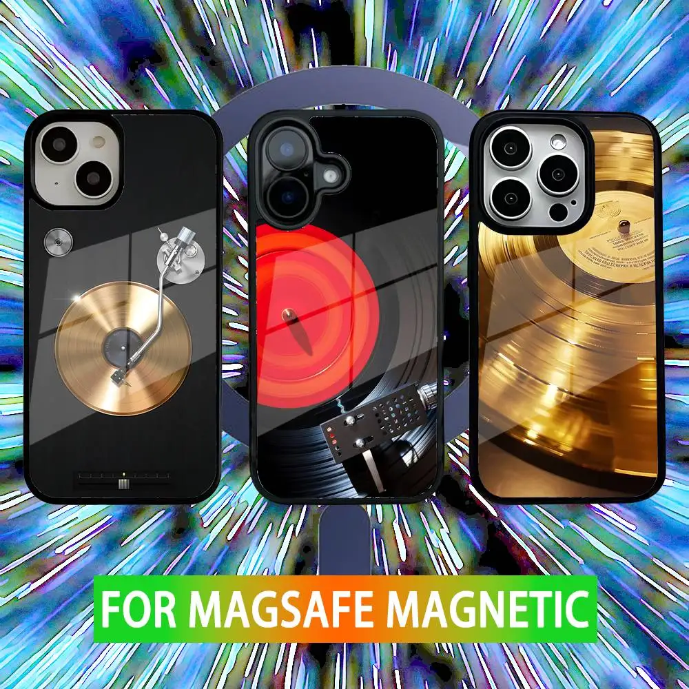

Vinyl Record Music Dj Phone Case For iPhone 16,15,14,13,12,11,Pro,Max,Plus,Mini,SE New Magsafe Magnetic Wireless Charging