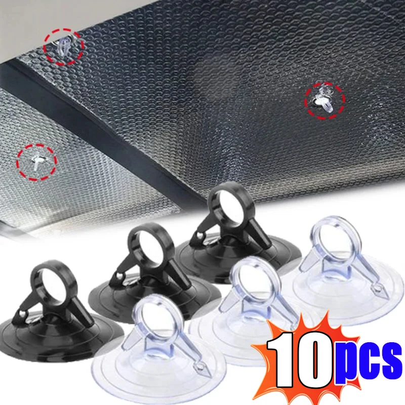 

10Pcs PVC Suction Cup Hook Automotive Visor Fixed Suction Cup Car Sunshade Suction Cup Glass Windshield Sunshade Auto Fastener