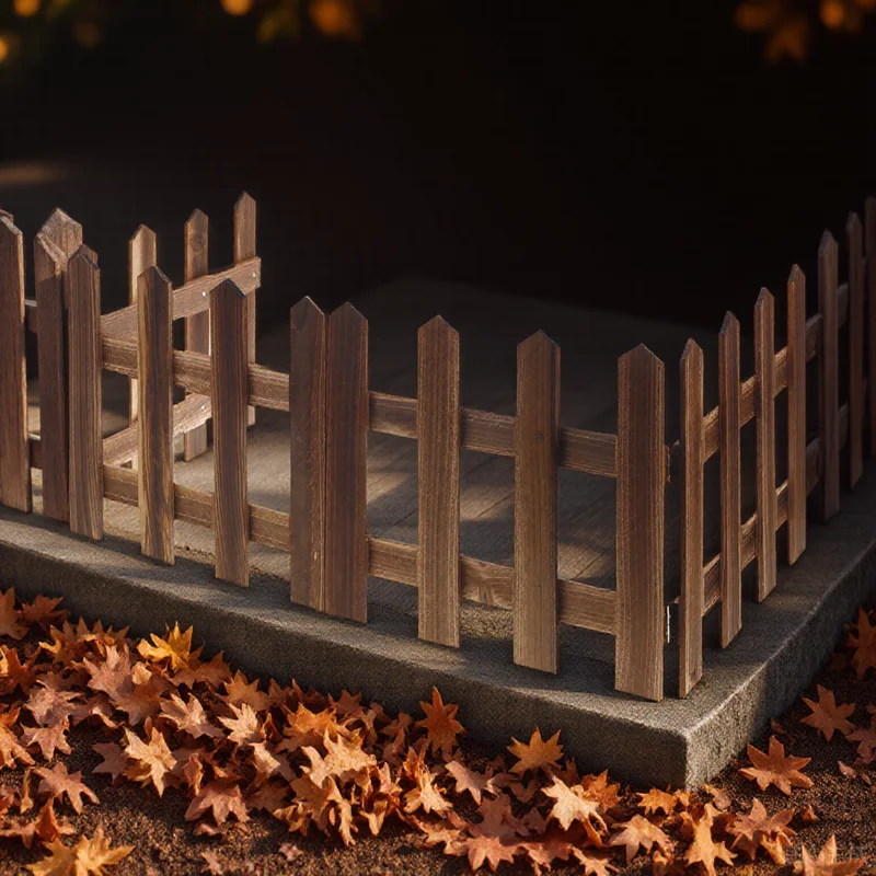 

Carbonized Anti-corrosion Fence 1.2m x 30cm Wood Picket Garden Fence Decorative Yard Balcony Outdoor Fences Christmas Tree