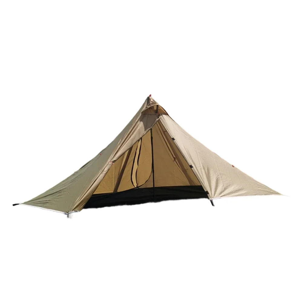 

Portable NoPole Pyramid Tent with Exceptional Weather Resistance and Lightweight Design for Hiking Enthusiasts