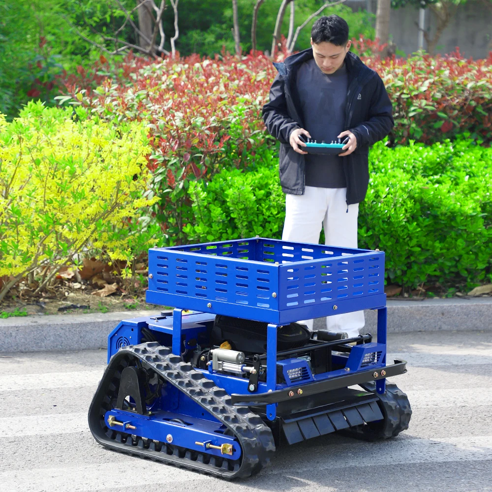 Automatic High Efficiency Remote Control Lawn Mower Crawler Mowing Machine Snow Plow Attachment Winter Lawn Care Equipment