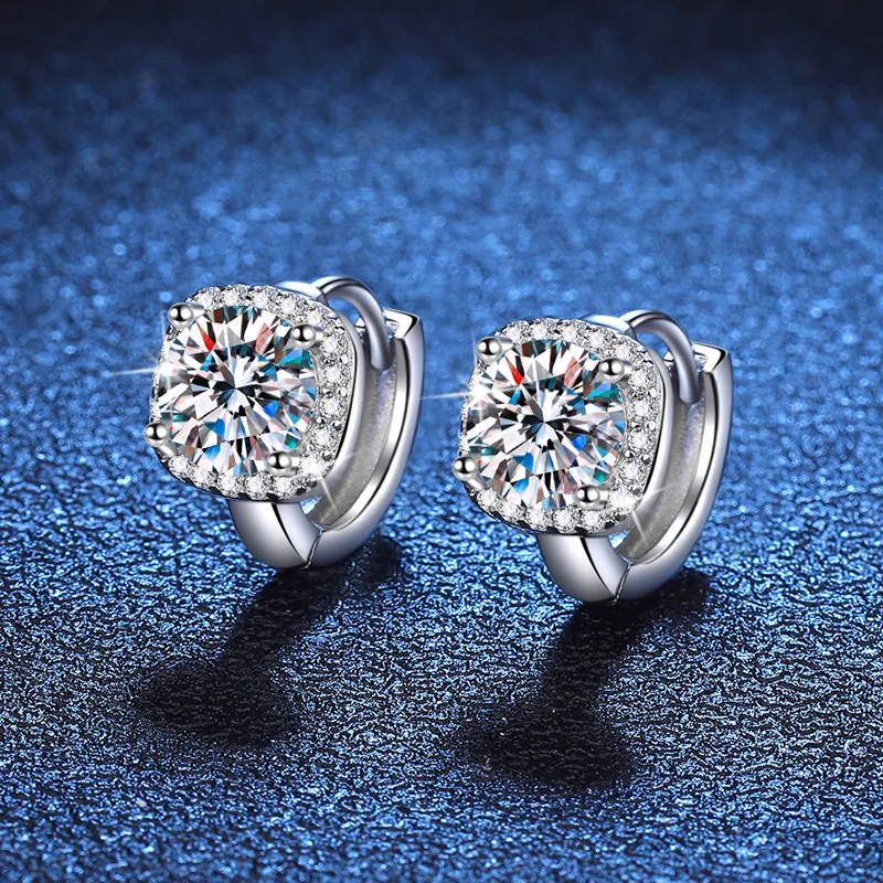 

Серебряные серьги S925, серьги из камня Mossan, классическая темпераментная квадратная сумка, легкая роскошь