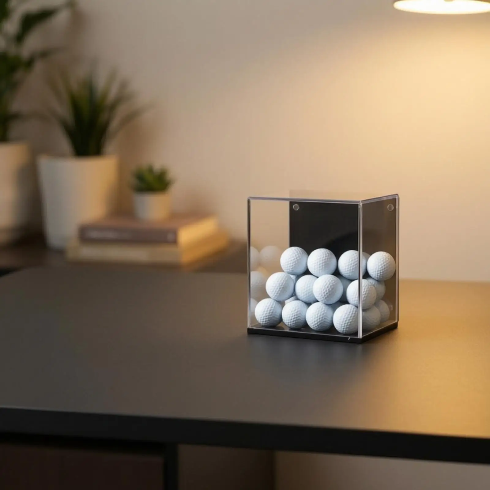 Golf Ball Display Box Clear Golf Ball Display Case Tabletop for Office, Golfers