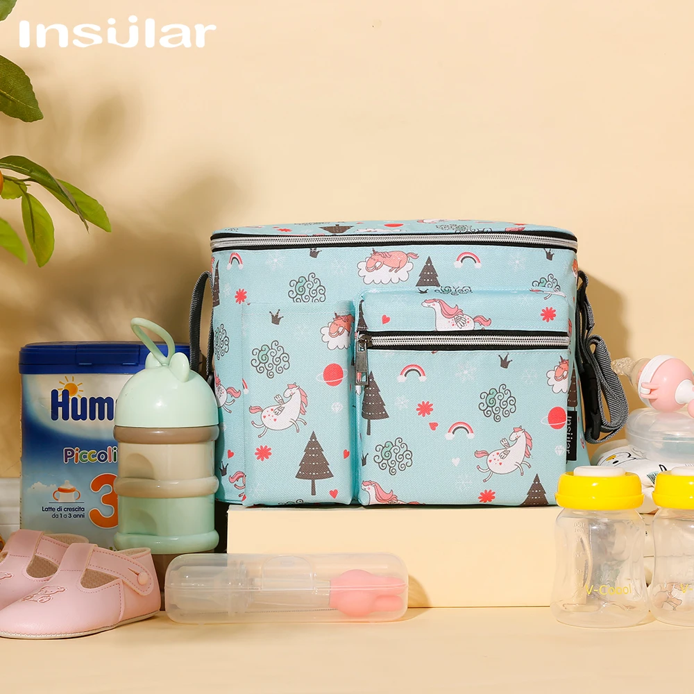 INSULAR Baby Diaper Bags Toddle Travel Packages Mommy Nappy Packs Stroller Buggy Pram Baskets For Bottle Cups Multi-functional