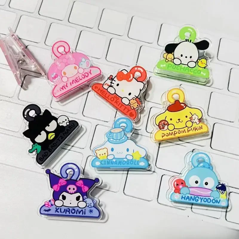 Kawali Sanrio Hello Kitty Kuromi Mymelody Cinnamoroll Pochacco Pompompurin Hangyodon акриловый зажим мультяшный зажим для заметок подарок для хранения