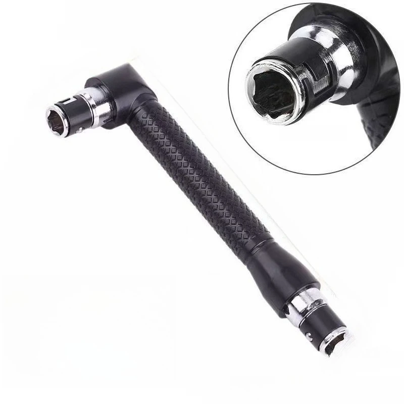 Multifunctional Black Angle Driver 90 Degree L Shape Flexible Shaft Socket Adapter for Electric Screwdriver and Air Impact Tool