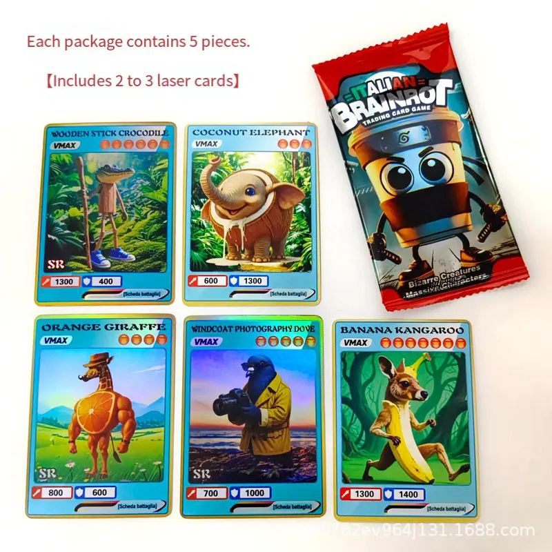 الإيطالية Brainrot أنيمي شخصيات البطاقات التعليمية مجموعة بطاقات Tingtung Sahur Tralalero Tralala جمع بطاقات الأطفال هدية عيد ميلاد