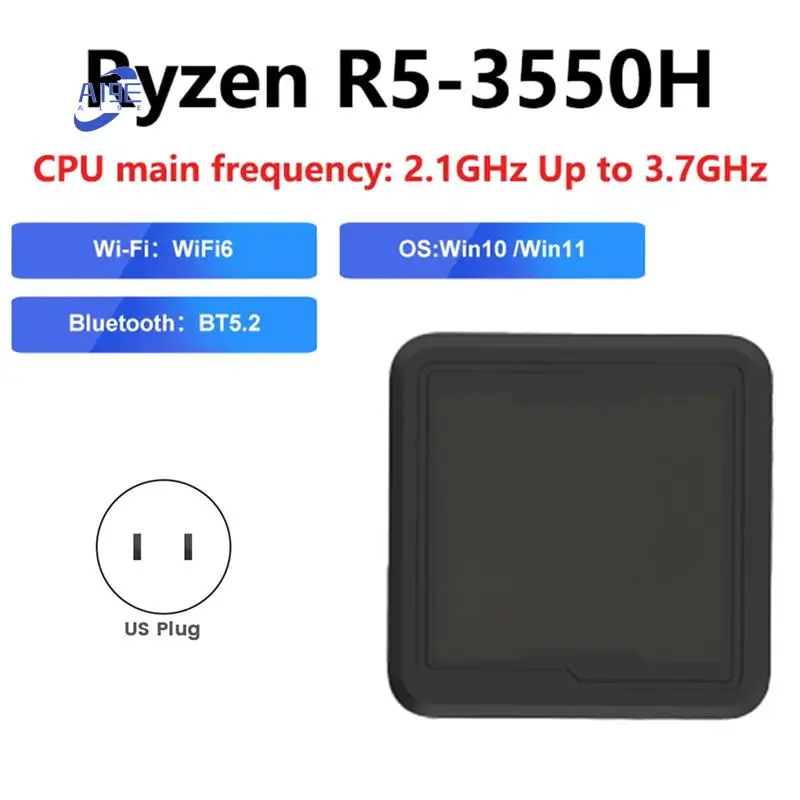 

A19E-Мини-ПК для процессора AMD Ryzen 5 3550H для Windows 10/11 Ren3000 3550H DDR4 для ПК AMD NUC геймерский компьютер