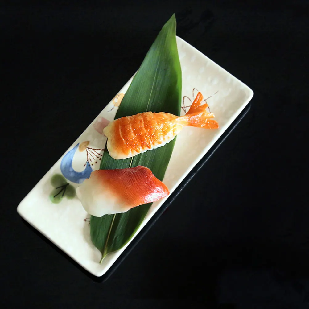 

100Pcs Bamboo Leaves Decorative Leaf Sushi Plate Decor Food Safe Sashimi Serving Leaf Sushi Dish Ornament