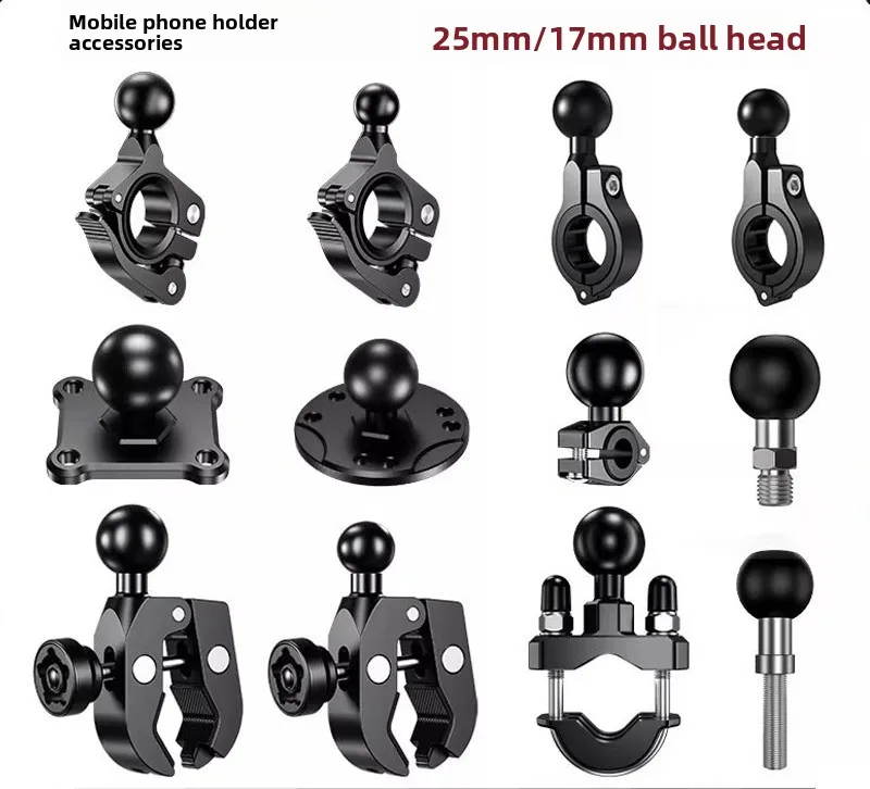 Universal Ball Head Accessories Motorcycle Bracket Connecting Rod Handlebar Fixed Navigation Sports Camera Rearview Mirror