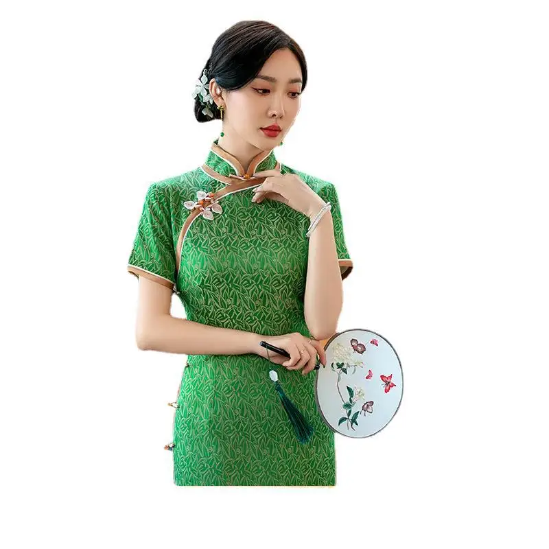 Cheongsam Suit Elegance Retro New Chinese Lace Banquet -Fit Party Waist-Tight Photo