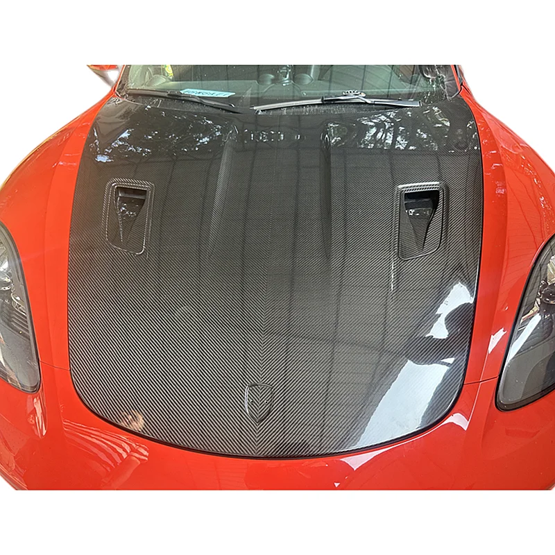 

Dry Carbon Fiber PD RS Style Engine Cover Hood for Porsche 718 981 991 Upgrade GT4RS Engine Valve Cover