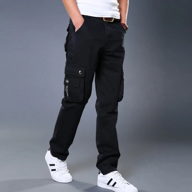 2025 فور سيزونز للرجال فضفاض مستقيم أنبوب متعدد الجيوب ملابس الشباب السراويل العسكرية الأمن السراويل العمل الخاصة