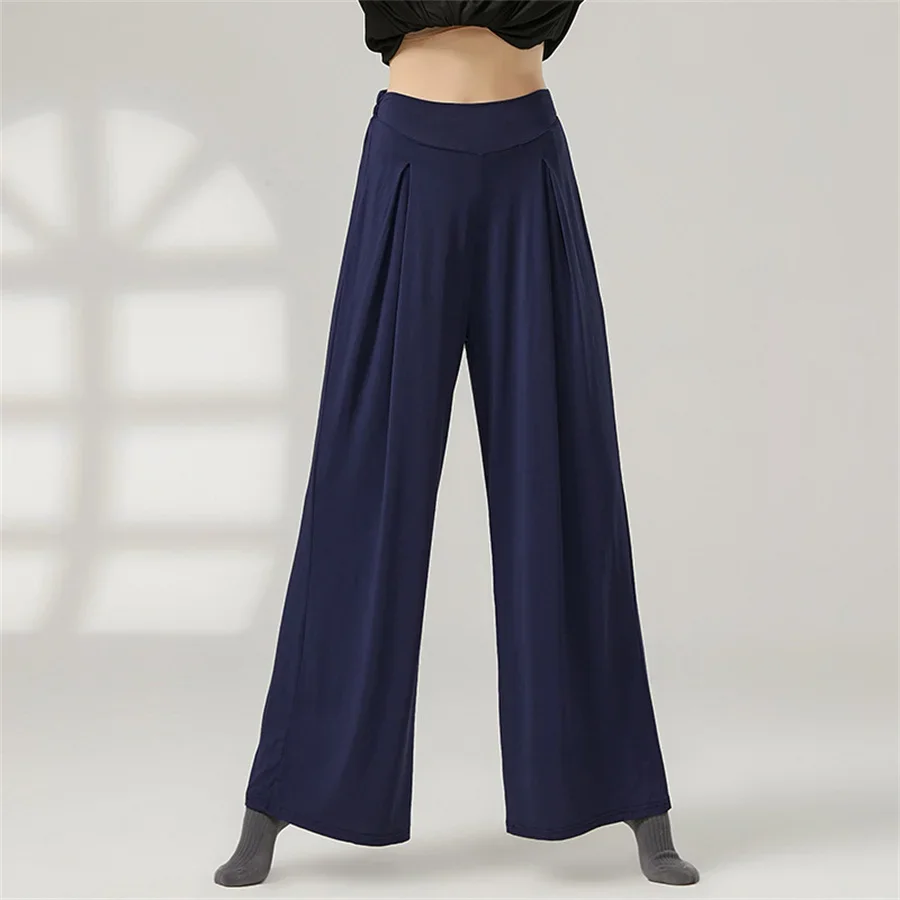 여성 클래식 댄스 트레이닝 플레어 팬츠 통기성 루즈핏 여성 발레 모던 댄스 공연 우아한 바지