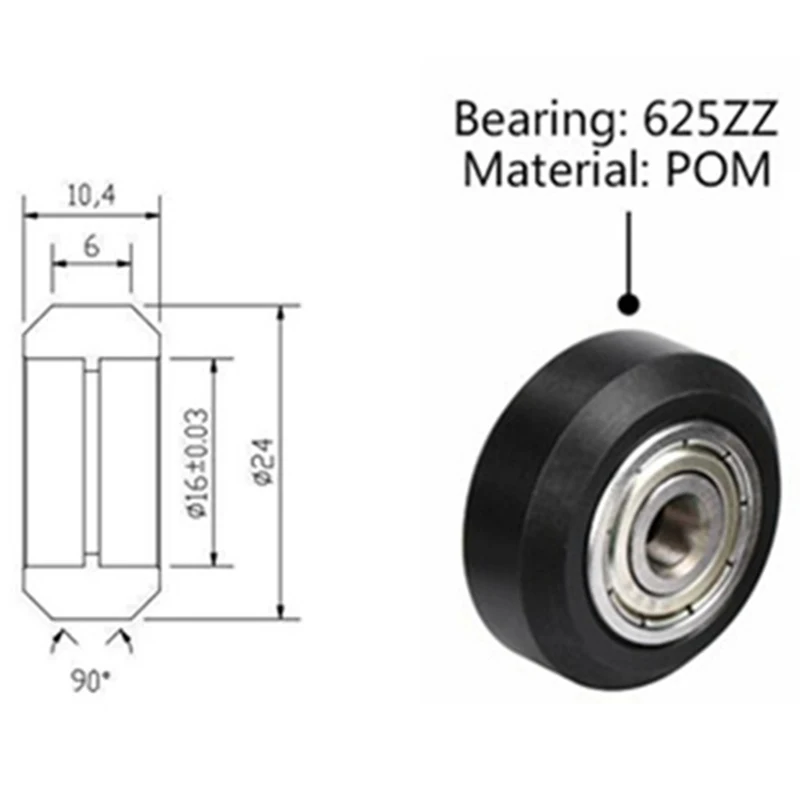 Hot 10 buah roda plastik POM dengan bantalan model besar roda bulat pasif Idler katrol roda Perlin roda untuk CR10 Ender 3