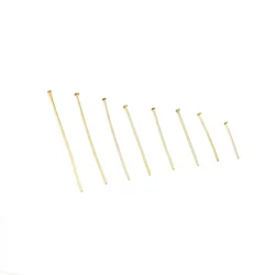 300pcs Brass Head Pin, Brass Beading Pin, Jewelry Making, Dia. 0.7mm, 15/18/25/28/30/35/40/45/50mm, Raw Brass Findings R2567