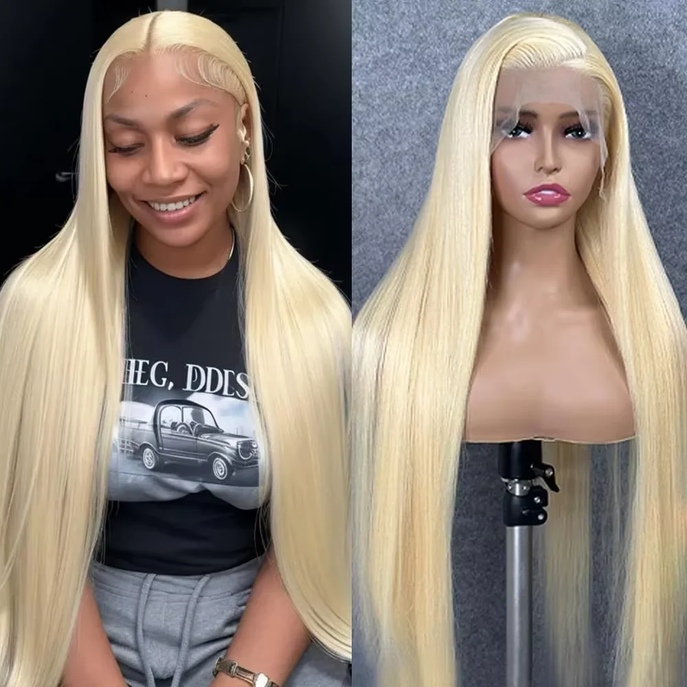 Homgoss Straight Blonde 613 HD Lace Frontal Wig 13x4 Transparent Human Hair Wigs For Women 200 High Density Colored Wig