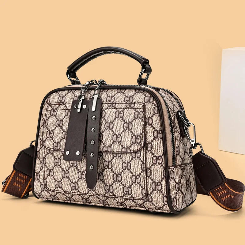 Stylish Solution Diaper Bag Women's Luxury Leather Tote Vintage Crossbody Bag Minimalist Designer Large Capacity Elegant