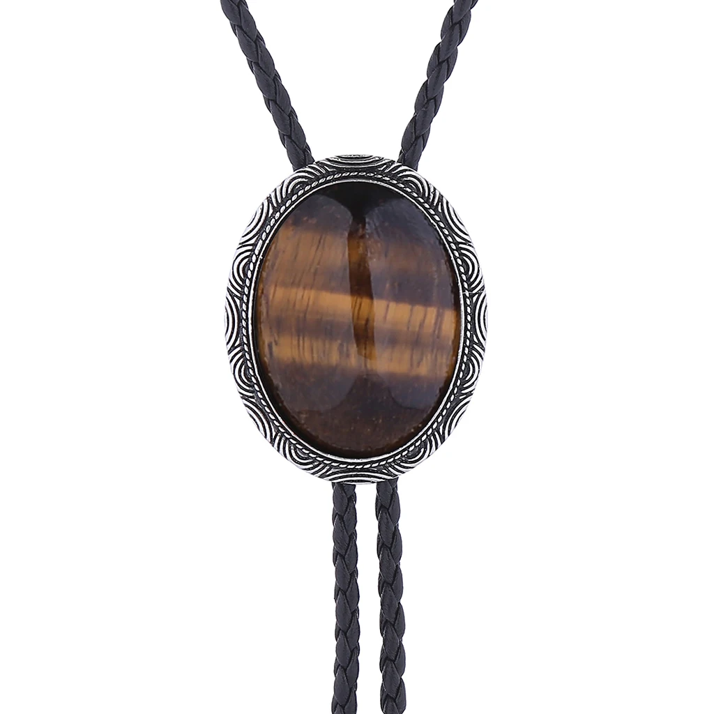 New Fashion Swirl Pattern with Big Stone Bolo Tie