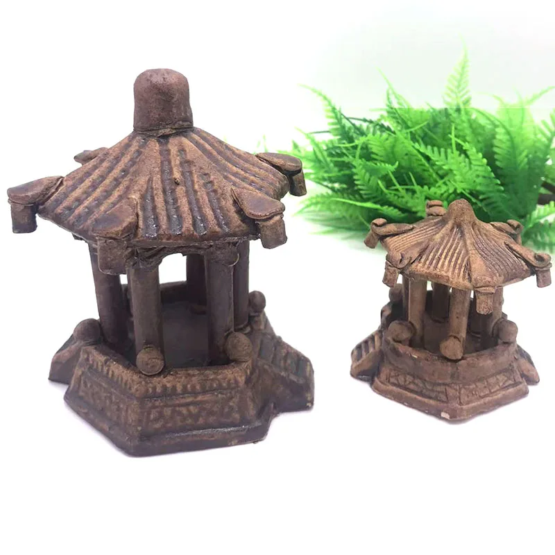 Hexagon Ceramic Aquarium Decoration Fish Shrimps Shelter House Pottery Scorpion House Canister Simulation Stone Fish Tank Decor