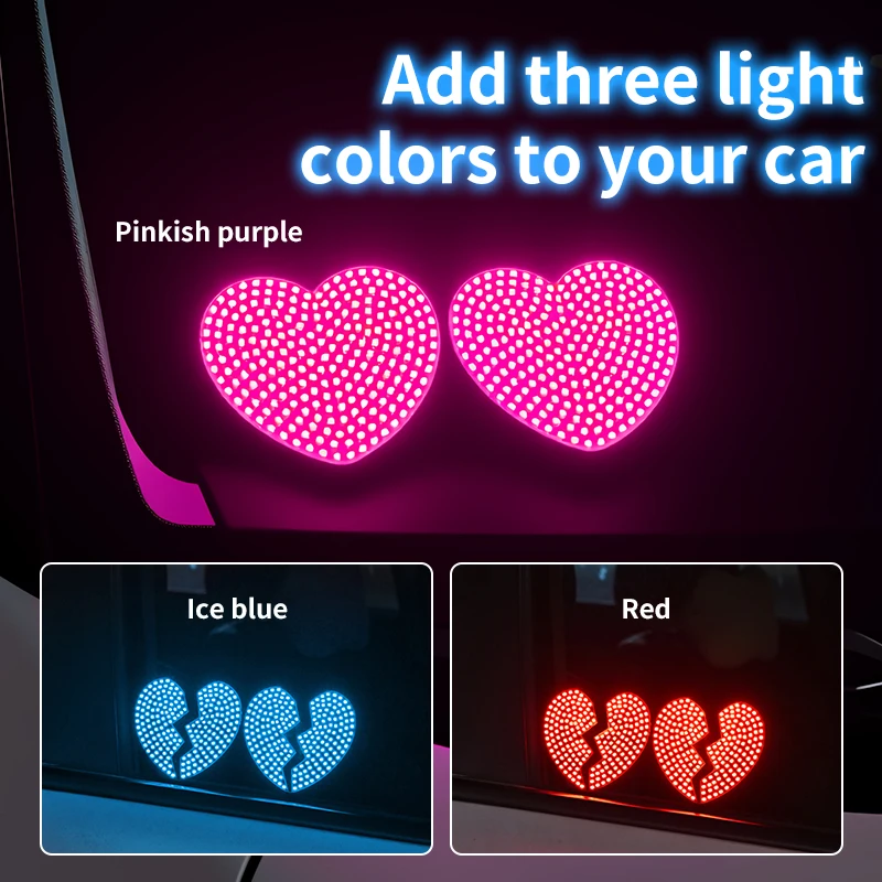 Auto-LED-Herzform-Dekorationsleuchte für die Heckscheibe, zerbrochenes Herz, LED-Matrix-Panel, Warnleuchte, Signalleuchte, Dekorationslampen fürs Schlafzimmer