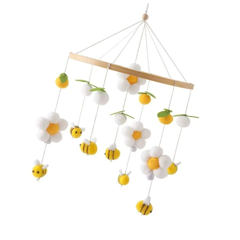 Carillons mobiles en bois robuste pour berceau bébé, carillons lit suspendus pour chambre d'enfant, élégants