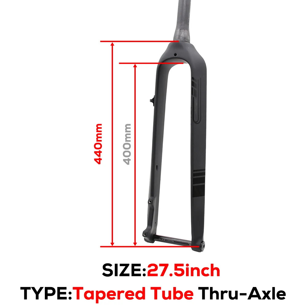 MTB Full Carbon Fiber Rigid Fork,Straight/Tapared Tube Bicycle Fork,9*100mm Quick Release,Thru Axle 15*100mm,26/27.5/29 Inch image 3