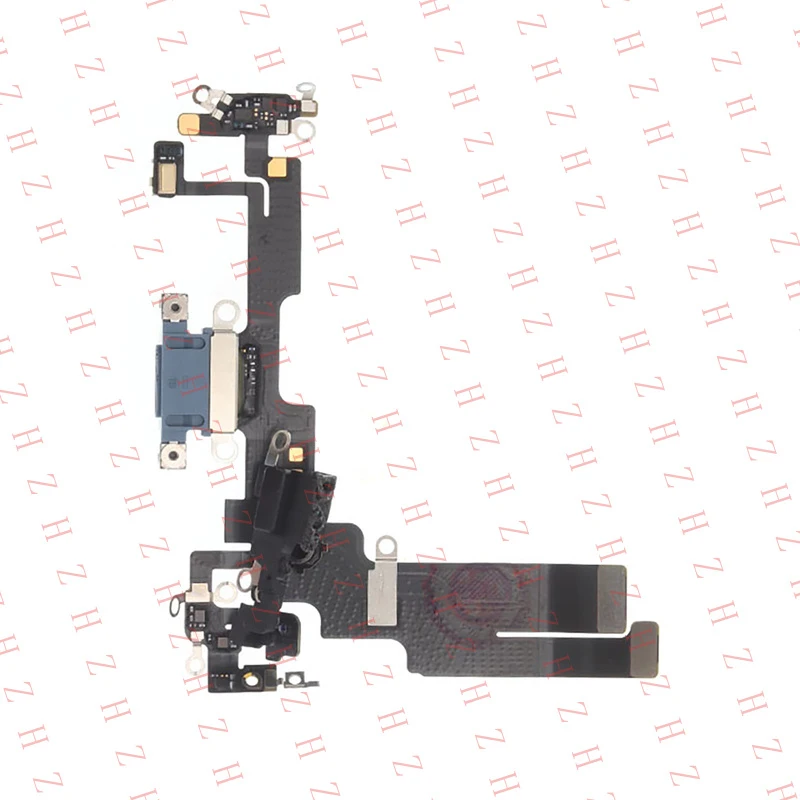 P+ Black OEM Charging Port Dock Mic Flex Cable Adapter Component For iphone 14