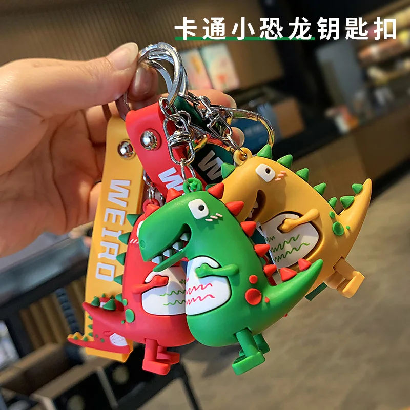 2025 minso silicone soft rubber little dinosaur cartoon animal figurine keychain pendant creative