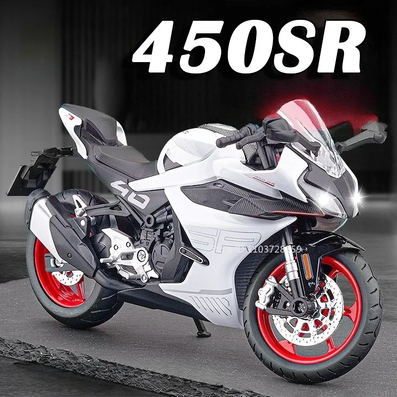

1:12 CFMOTO Spring Breeze 450SR Model Toy Motorbike Metal Diecast 1199 Motorcycles Sound Light Shock Absorption for Kids Gifts