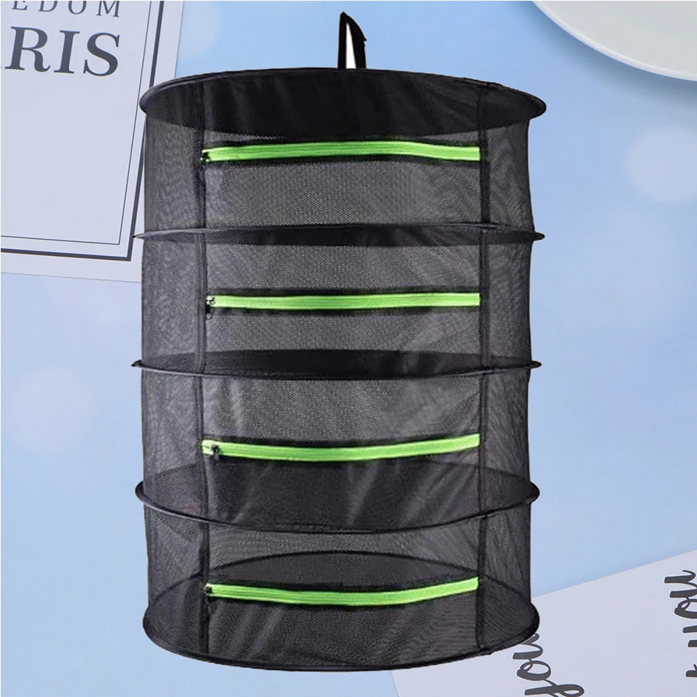 

Drying Vegetables Network Four-layer Folding Rack Drainer Dryer Storage Bag 4-layers with Zipper Line
