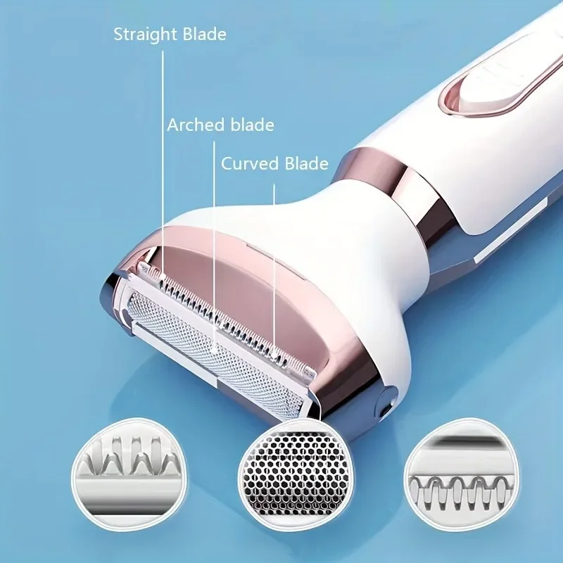 4 in 1 Electric Razor for Women Shaver Lady Shaver Body Hair Trimmer for Armpit Bikini Arm Leg Face Mustache Portable Painless image 5