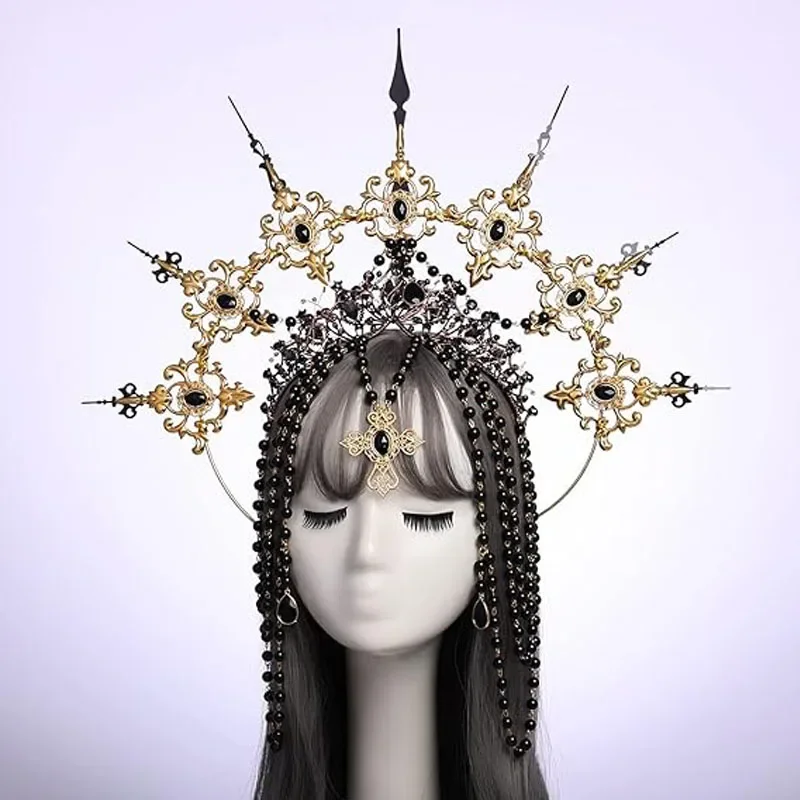 NEW Halo Crown Mary Goddess Headband Women Halloween Costume Headpiece